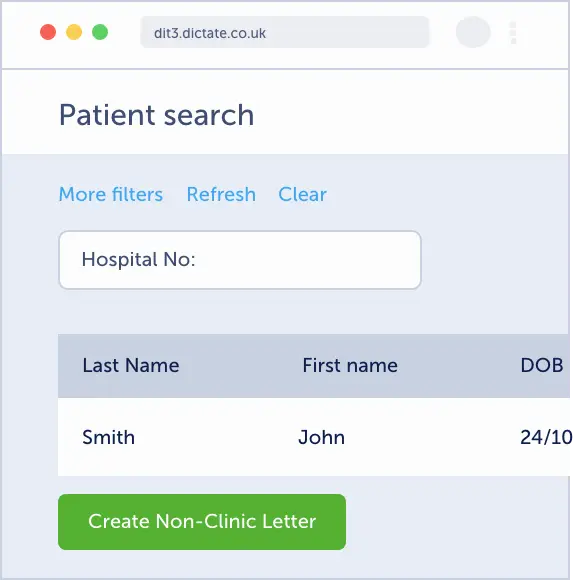 secondary care mockup